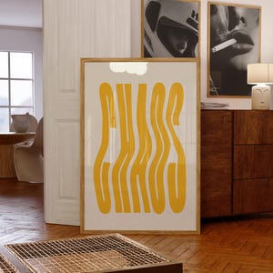 Stilvoller Wand Kunst Druck - Gelbes Chaos Druck - Modisches Poster - Wohnkultur - Druckbare Wandkunst - Digitaler Download