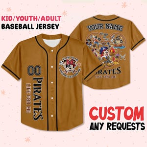 Custom Yo Ho Yo Ho Disney Cruise Shirt, Pirate Baseball Jersey, A Pirate’s Life for Me, Custom Family Matching Outfit, Kid Adult Vacation