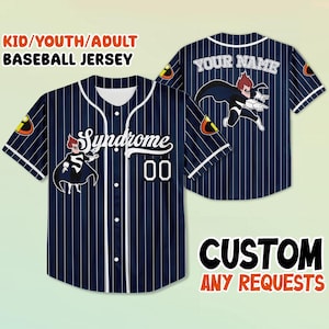Custom Syndrome The Incredibles Baseball Jersey, Black Villain Jersey Shirt, Personalized Superhero Costume, Disney Family Trip Tee