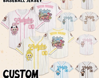 Custom Labubu Baseball Jersey, Kids Youth Adult Matching Outfit, Cute Cartoon Family Jersey, Personalized Disney Trip 2025 Shirt