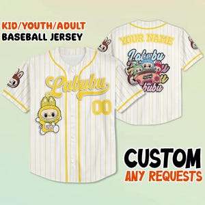 Camiseta de béisbol personalizada de Labubu, camiseta del Tour Disney 2025, conjunto familiar a juego, camiseta personalizada para niños, jóvenes y adultos, bonita camiseta de vacaciones