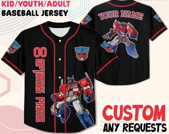 Custom Optimus Prime Baseball Jersey: Transformer Family Matching Outfit