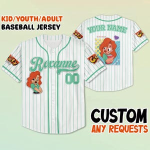 パーソナライズされたディズニー「グーフィー・ムービー」ロクサーヌ野球ジャージ、レトロな90年代グーフィー・マックス・グーフロクサーヌ野球チーム衣装、パワーライン・スタンドアウトツアー