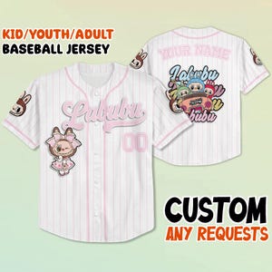 Camiseta de béisbol personalizada de Labubu, camiseta del Tour Disney 2025, conjunto familiar a juego, camiseta personalizada para niños, jóvenes y adultos, bonita camiseta de vacaciones