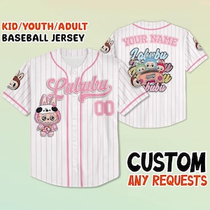 Camiseta de béisbol personalizada de Labubu, camiseta del Tour Disney 2025, conjunto familiar a juego, camiseta personalizada para niños, jóvenes y adultos, bonita camiseta de vacaciones