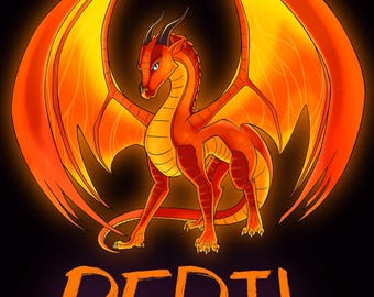 Peril the SkyWing Wings of Fire Dragon Book Fantasy Art Print (download digitale)
