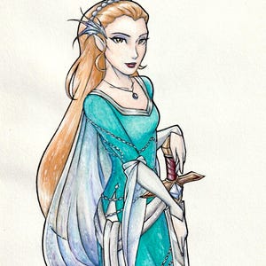 Lady of the Lake Arthurian Medieval Fantasy Digital Print