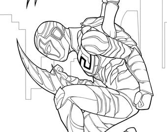 Blue Beetle DC Comic Buch Superhelden Malseite (digitaler Download)