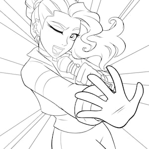 May include: Black and white line art illustration of a singer holding a microphone and gesturing with their hand. The singer has curly hair and is wearing a collared shirt. The background features radiating lines.