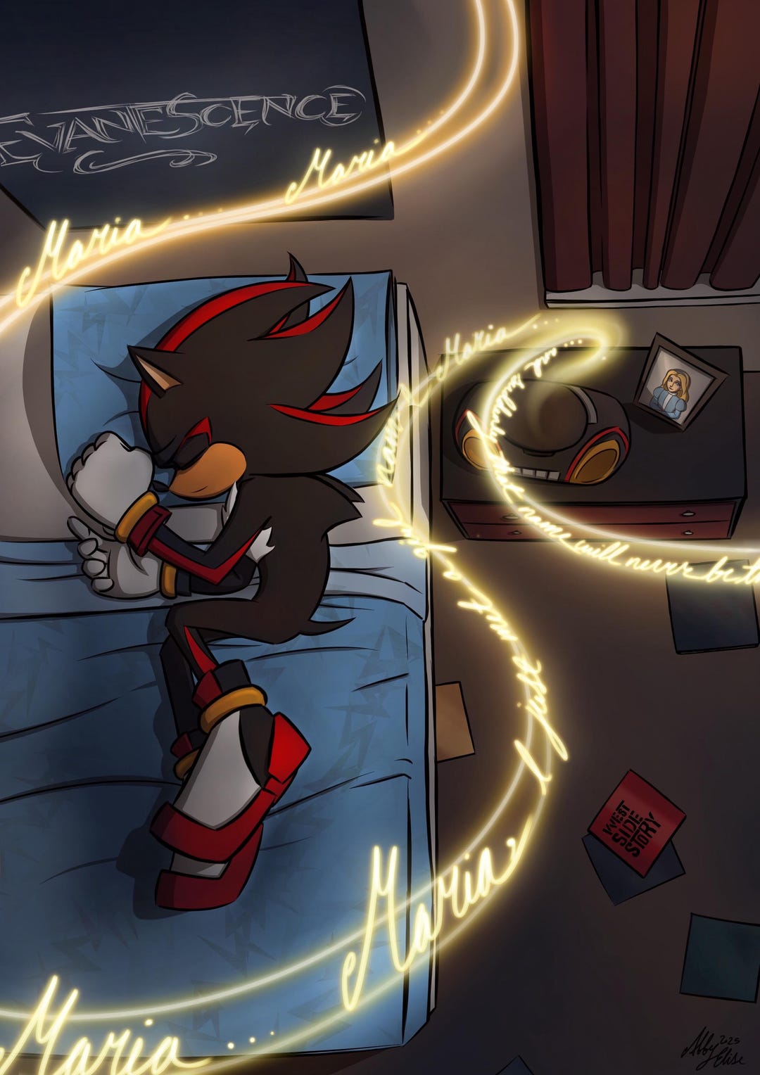Shadow the Hedgehog Remembering Maria Fantasy Art Print 2-in-1 (digital ...
