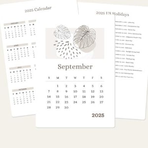 September Calendar Printable 2025