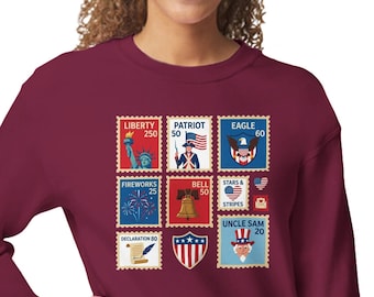 Celebrate USA 250th Anniversary with this Patriotic USA Stamps Unisex Sweatshirt