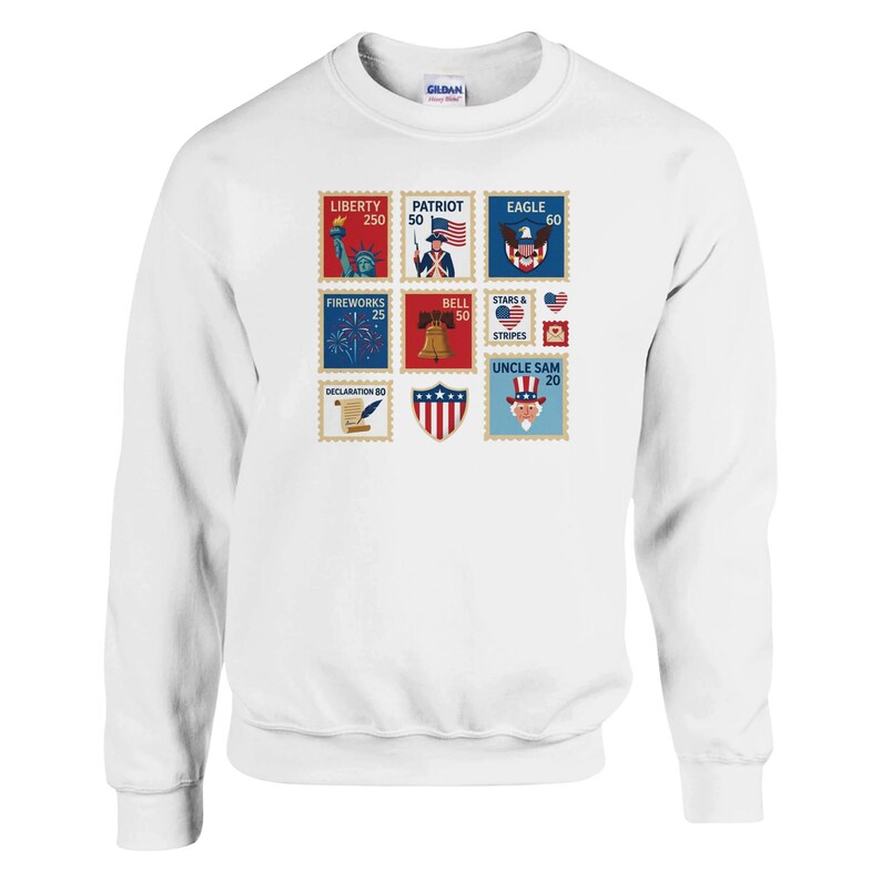 Celebrate USA 250th Anniversary with this Patriotic USA Stamps Unisex Sweatshirt image 3