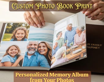 Custom Photo Book Print: Personalized Memory Book, Wedding, Family, Travel