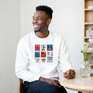 Celebrate USA 250th Anniversary with this Patriotic USA Stamps Unisex Sweatshirt image 4
