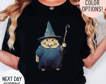 Wizard Kitten Vintage Shirt, Comfort Colors Witch Cat Halloween Shirt, Halloween Cat Shirt, Funny Meme Cringe Shirt, Spooky Cat Shirt