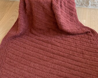 Country Harvest Blanket - Fall Knit Blanket - Beginner Knitting Pattern