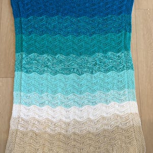 Sea to Shore Blanket Pattern | Knit Blanket Pattern | Ocean Wave Throw | Instant PDF Download | Knitting Pattern | Easy to Follow