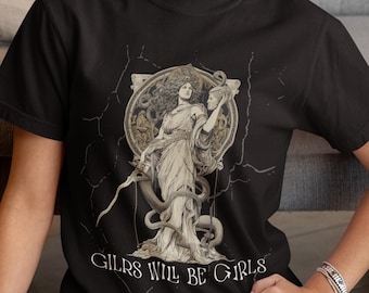 Comfort Colors® Medusa Feminist Mythology Shirt Empowering Women Statement Top Bold Feminist Gift Female Empowerment Apparel Greek Goddess