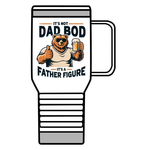 It's Not a Dad Bod It's a Father Figure 20oz Travel Mug - Funny Dad Gift, Coffee Tumbler, Gift for Him, Father's Day Gift