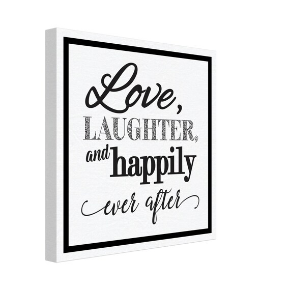 Love, Laughter & Happily Ever After canvas - 30x30 cm  (12"x12")- Beautiful Wall Art
