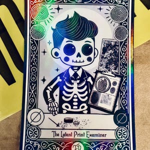 forensic science magnets, latent print, analyst, tarot cards, kawaii, holographic, forensic crafts, forensic gifts