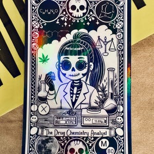 aimants médico-légaux, chimie des médicaments, analyste, cartes de tarot, kawaii, holographique, travaux manuels médico-légaux, cadeaux médico-légaux