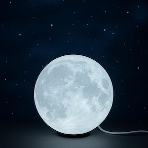 6 inches 3D Moon Lamp Night Light – Rechargeable LED with Touch Control & Remote – Lunar Decor for Bedroom, Kids, or Gift