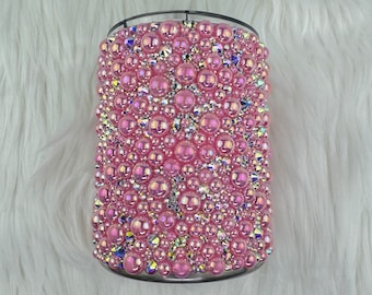 Make it Pink Pearl and Rhinestone Vaso de 12 oz - Pink Crystal AB - Pedrería de cristal