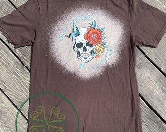 VENTA Hello Darkness Skull Camiseta - marrón chocolate - unisex - Gran mano blanqueada lista para enviar