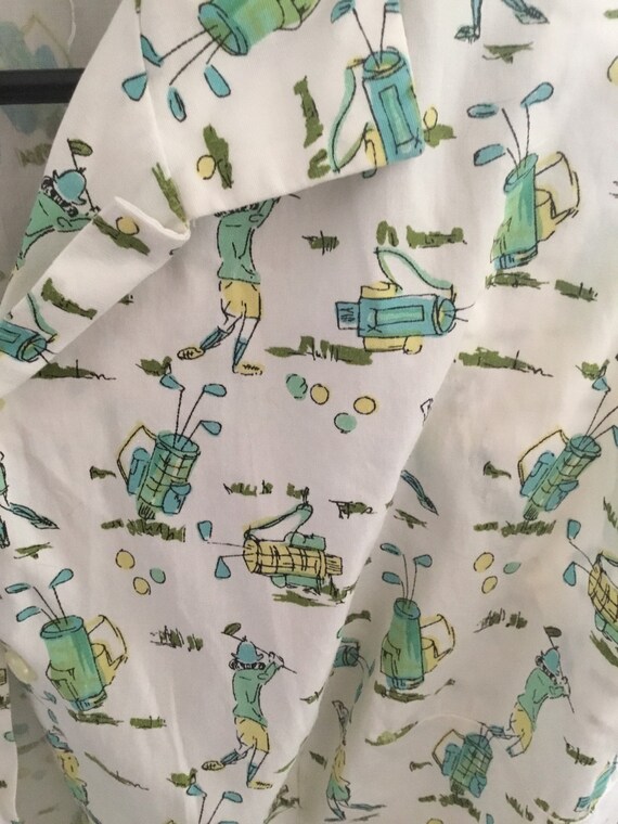 1950s-60s Original Rockabilly Novelty Print Blouse