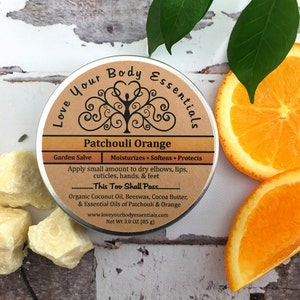Organic healing salve patchouli  balm healing balm hand salve organic hand cream patchouli lotion skin repair cuticle cream yoga gift