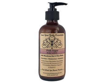 Pink Sugar Lotion vanilla body lotion natural lotion hand lotion paraben free lotion  natural vanilla lotion pink sugar scented lotion