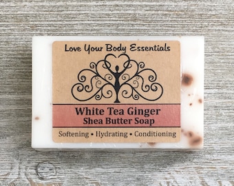 White Tea Ginger soap white tea ginger hand soap ginger soap natural soap handcrafted soap  women's soap floral scented soap fresh scent