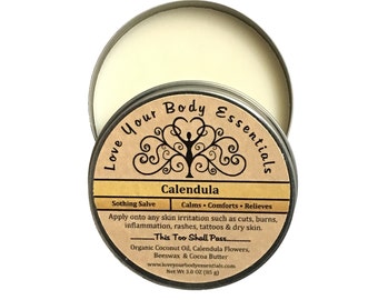 Calendula Salve tattoo balm calendula balm unscented lotion salve for rashes dry skin organic salve garden balm dry hands tattoo salve
