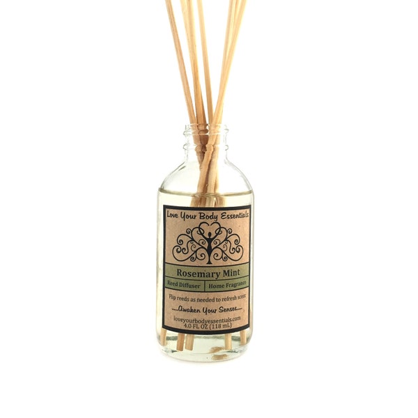 Rosemary mint diffuser oil natural reed diffuser peppermint diffuser essential oil diffuser reed diffuser refill  natural home fragrance