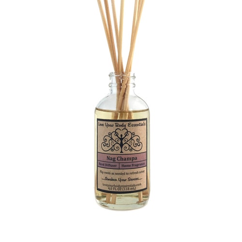 Nag Champa Raumduft-Diffusor – 100 Ml, Mit Blumen-Schilfrohr, Stark Duftend, In Glasflasche (weiß/grau/schwarz)