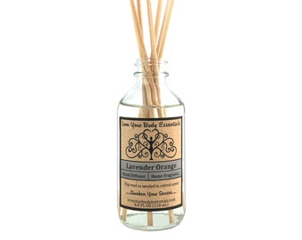 Lavender orange natural reed diffuser lavender diffuser reed diffuser refill home fragrance aromatherapy diffuser citrus lavender