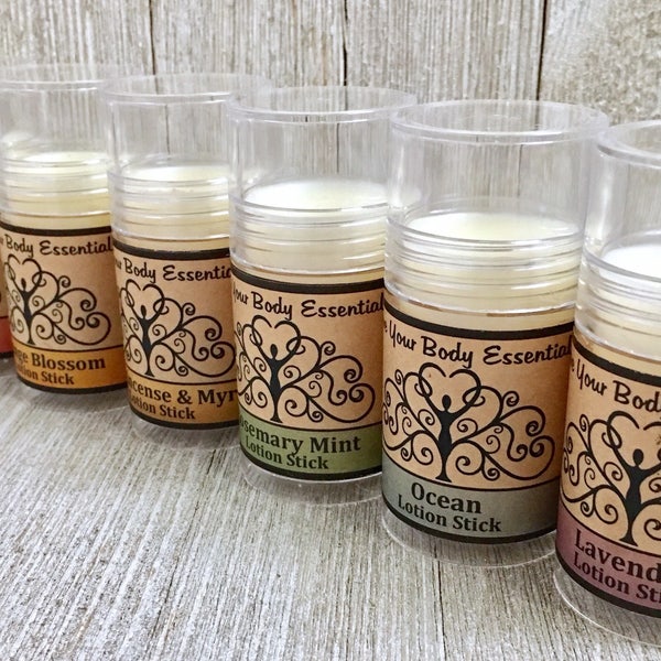 Natural lotion stick solid lotion cuticle cream travel lotion nag champa lotion herbal salve solid perfume travel cream teacher gift