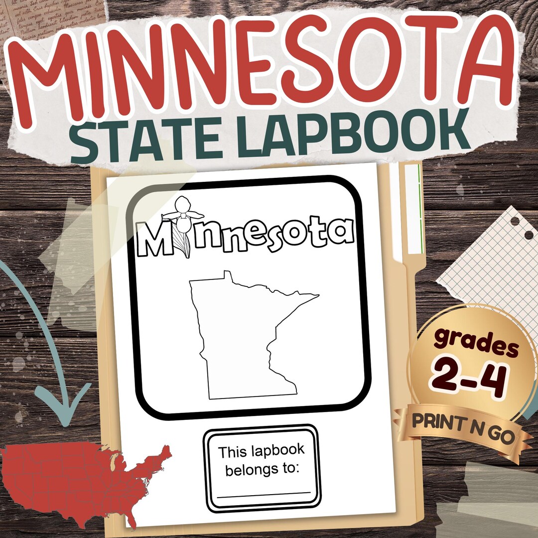 Minnesota State Lapbook: Printable Geography and History Notebook Pages ...