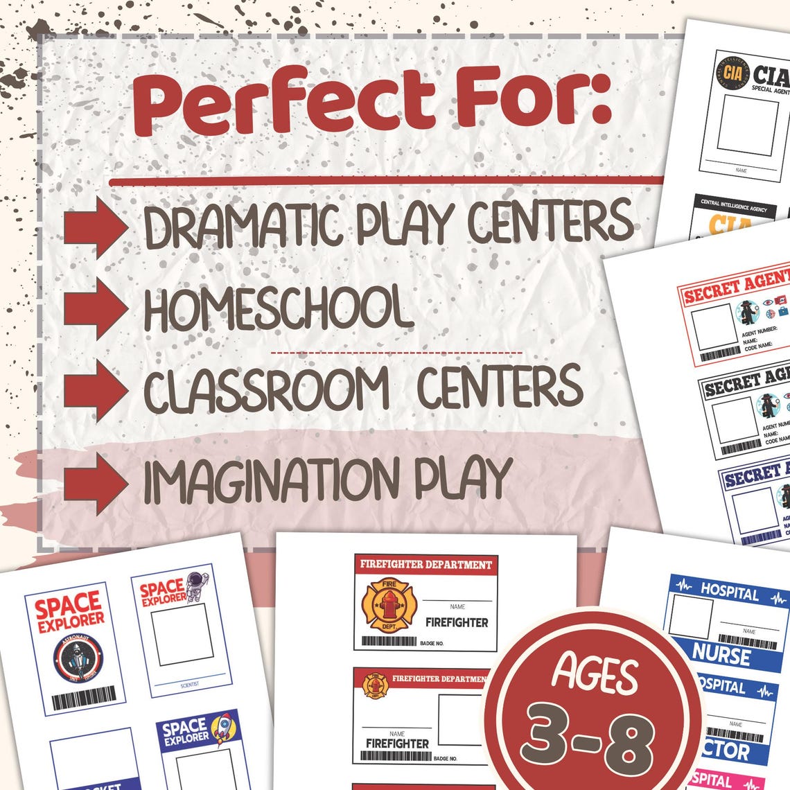 ID Pretend Play Cards & Licenses for Kids | Community Helpers Dramatic ...