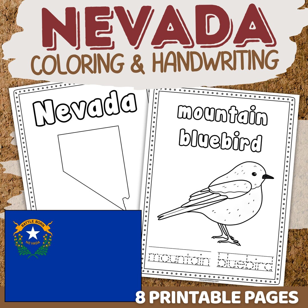 Nevada Preschool Worksheets | State Symbols Prek Kindergarten Social ...