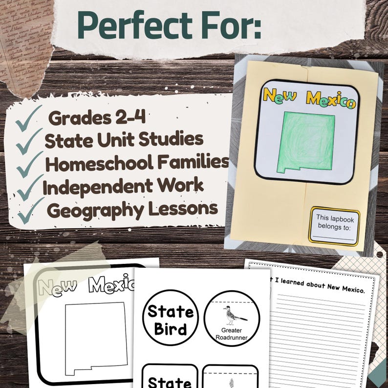 New Mexico State Lapbook: Printable Geography and History Notebook ...