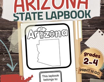 Arizona State Lapbook: Printable Geography and History Notebook Pages Pack