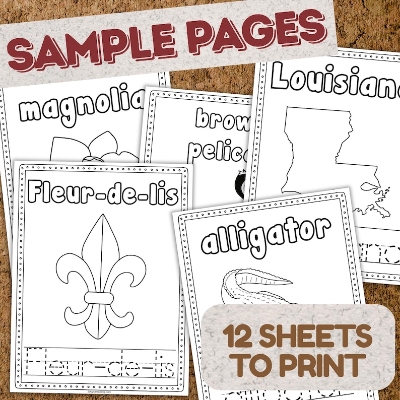 Louisiana Preschool Worksheets | State Symbols Prek Kindergarten Social ...