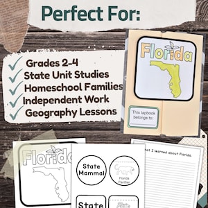 Florida State Lapbook: Printable Geography and History Notebook Pages ...