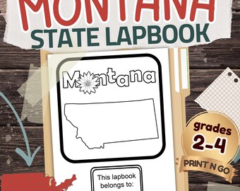 Montana State Lapbook: Printable Geography and History Notebook Pages Pack