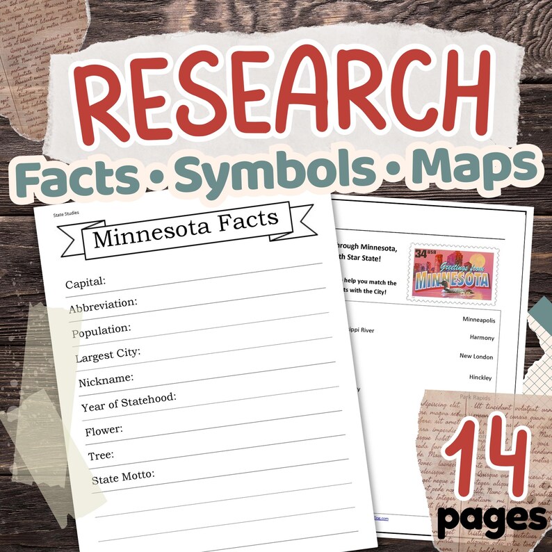 Minnesota State Worksheet Pack: Printable Geography and History Unit ...