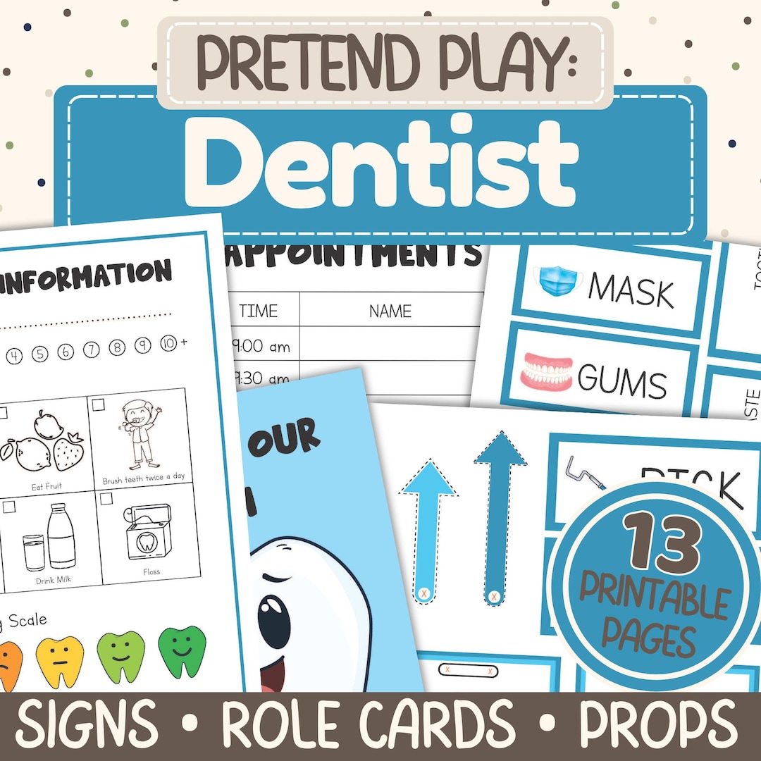 Dentist Pretend Play Set for Kids | Dramatic Play Dental Clinic ...