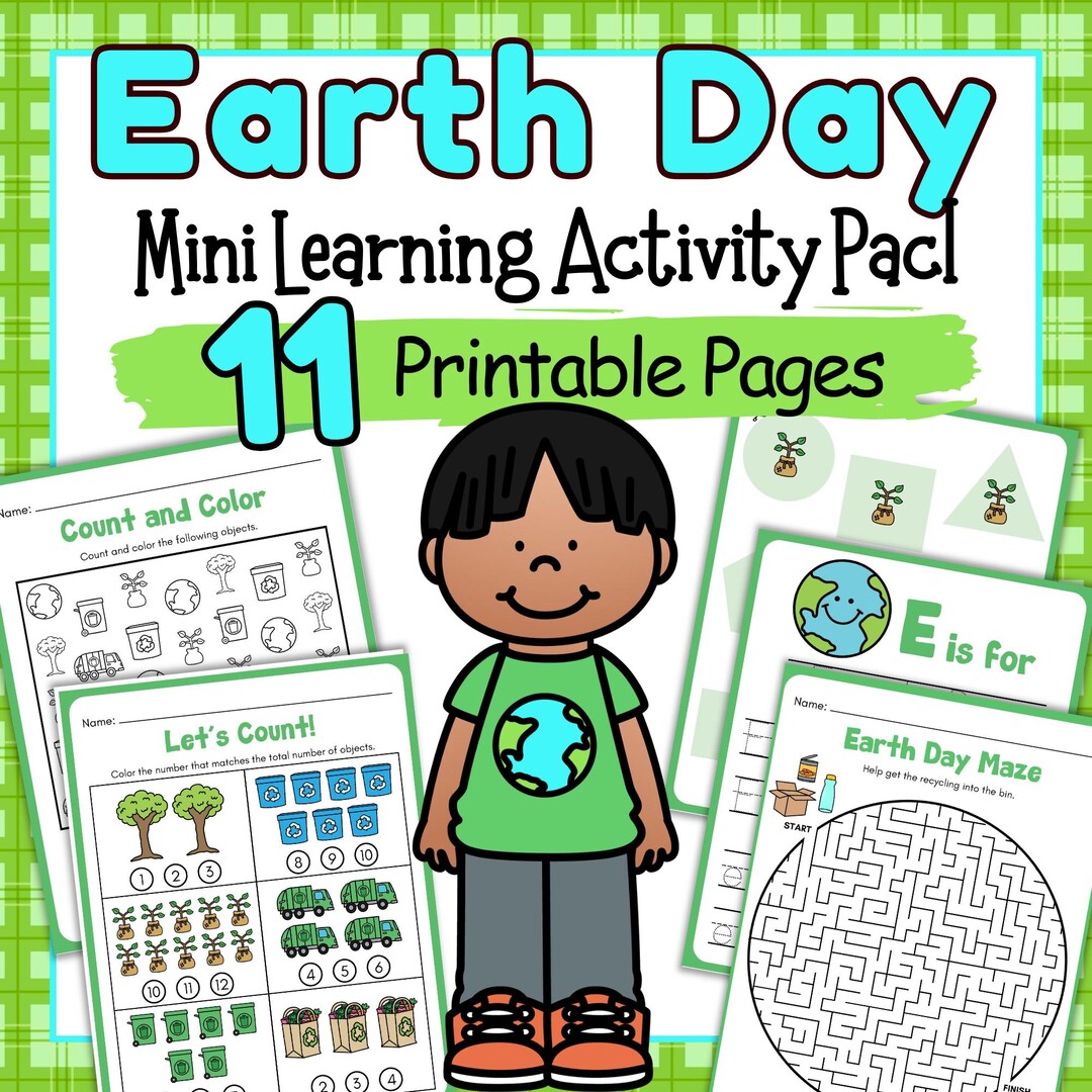 Earth Day Preschool Worksheets | Mini Printable Activity Pack | Early ...